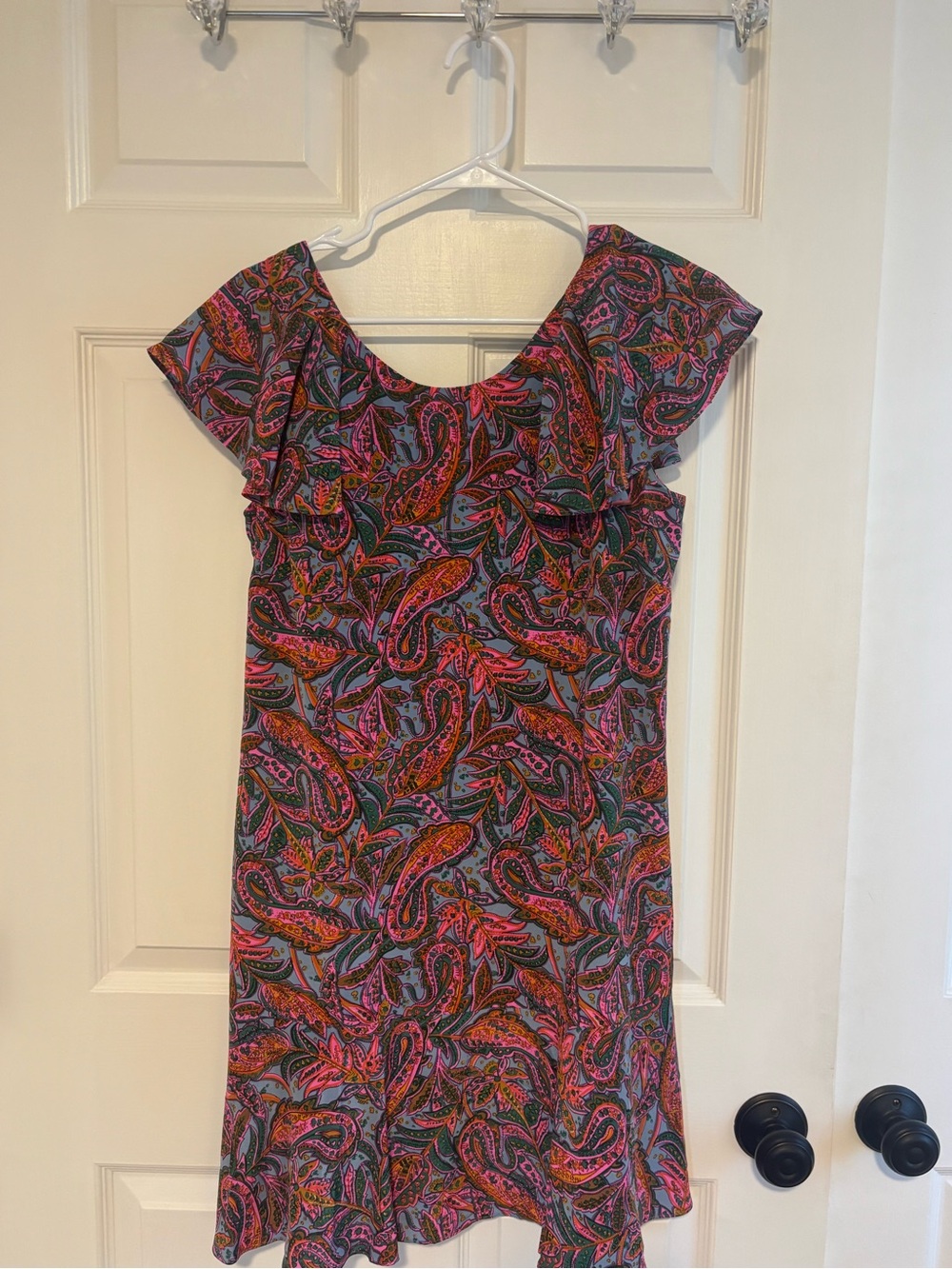 J Crew Paisley Ruffle-Sleeve Cocktail Dress in Multicolor